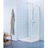 Paroi de douche DOMINO pivotante pliante, côté gauche, L 90x H 200 cm, verre transparent, profilé chromé