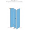 Paroi de douche DOMINO pivotante pliante, côté gauche, L 90x H 200 cm, verre transparent, profilé chromé