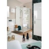 Paroi de douche DOMINO pivotante pliante, côté gauche, L 90x H 200 cm, verre transparent, profilé chromé
