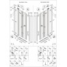 Paroi de douche DOMINO pivotante pliante, côté droit, L 90 x H 200 cm, verre transparent, profilé chromé
