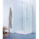 Paroi de douche DOMINO pivotante pliante, côté droit, L 100 x H 200 cm, verre transparent, profilé chromé