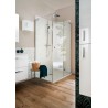 Paroi de douche DOMINO pivotante pliante, côté droit, L 100 x H 200 cm, verre transparent, profilé chromé