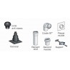 Kit raccord B23P D 80 - D 80 / 125 ventouse PPA, noir KIN B23P 80PPA/ réf. 27080584