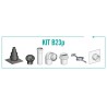 Kit B23P avec prise d air comburant dans le local raccordement mural ou plafond 100 / 150 110PPA terminal noir KTN B23P 110PP