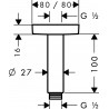 Rallonge pour bras de douche plafond 1/2   100 mm pour douche de tête E Réf.27467000