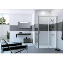 Paroi de douche en verre porte coulissante 1 élément avec segment fixe fixation droite chromé Réf. C25609069322