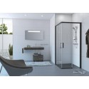 Paroi de douche en verre Classics 2 Easy entry accès d'angle coulissant 62X19X214 chromé Réf C25001069322