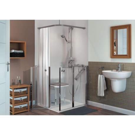 Porte pivotante pliante Larenco en angle 900 mm H 900 mm Réf. 26735