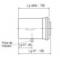 Réhausseur avec prise de mesure diamètre 80 - 125 mm PPS/AL réf. CRN995009