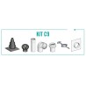 Kit C9 pour chaudière étanche et raccordement mural ou plafond (Terminal noir) DUALIS - diamètre 110 (Racc. 100 / 150) KIT C9