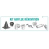 Kit Airflue Rénovation avec prise d air comburant dans le local et ventilation haute raccordement mural ou plafond Terminal n