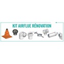 Kit Airflue Rénovation avec prise d air comburant dans le local et ventilation haute raccordement mural ou plafond Terminal b