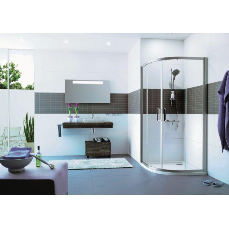 Paroi de douche Classics 2 Elegance - porte coulissante 1/4 rond 800 / 800 x 2000 - R550 Réf. C20618069321