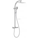 Colonne de douche Oblo Design avec mitigeur thermostatique et douche de tête rectangulaire réf. E20642-CP