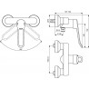 Mitigeur OKYRIS PRO douche manette ajourée chromé réf. D2482AA