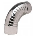 Coude 90° plissé Inox 304 diamètre : 111 réf. 362111