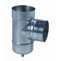 Té 90° de tubage avec purge, spécial Super Ten Liss Inox 316 diamètre : 155 / 161 Gaz / Fioul réf. 885155