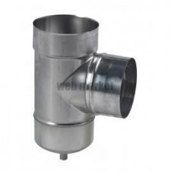 Té de tubage EQ inox 90° piquage mâle + purge D 125 réf. 884125