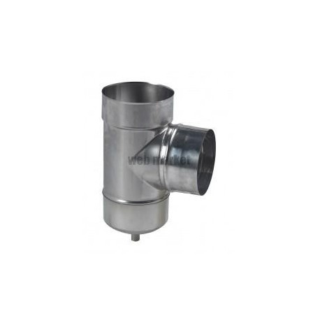 Té de tubage EQ inox 90° piquage mâle + purge D 180 réf. 884180