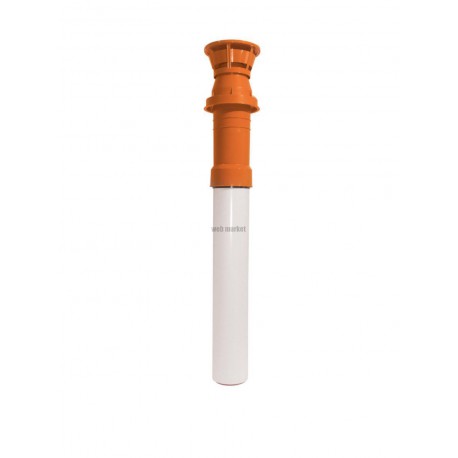 Terminal vertical Rolux Gaz aluminium et PVC diamètre 80 / 125 longueur 1150 mm Gaz Ocre réf. 184115