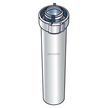 Conduit de fumée concentrique système emboîtement aluminium et PVC diamètre 60 / 100 de longueur 500 mm réf. 227351