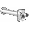 Terminal horizontal anti-glace Rolux Condensation PPTL/PVC diamètre 80 / 125 longueur 800 mm Fioul / Gaz Blanc réf. 223150