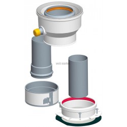 Kit adaptateur universel Rolux Gaz Alu - Alu diamètre 60 / 100 / 80 / 125 Gaz réf. 224138