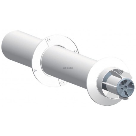 Terminal horizontal en aluminium et PVC diamètre 60 / 100 blanc longueur 800 mm réf. 227104