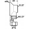 Raccord applique avec écrou M15x21 F15x21 Réf : 841000