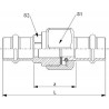 Union SP4330V droit, à joint plat, cuivre, femelle-femelle à sertir D28 réf 6672325