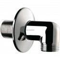 Coude de sortie murale mâle 15x21 mâle 15x21 à rosace diamètre 50 pour flexible de douche Réf : 868121
