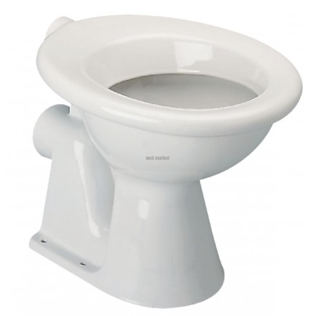 Cuvette ESCULAPE 38x52,5cm en porcelaine avec sortie horizontale D102mm, blanc réf. P259101