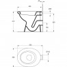 Cuvette ESCULAPE 38x52,5cm en porcelaine avec sortie horizontale D102mm, blanc réf. P259101
