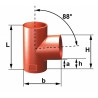 Culotte fonte simple 88° SMU® S - brun-rouge - Ø 250/250 mm