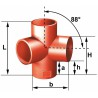 Embranchement Culotte double d équerre SMU S à 88° en fonte diamètre nominal 100-100mm Réf. 156712 PAM