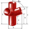 Culotte double d équerre SMU S à 68° - fonte - Ø nominal 100 mm