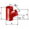 Culotte fonte simple 68° SMU® S - brun-rouge - Ø 150/100 mm