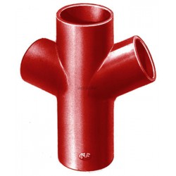Culotte double 68° SMU® S - fonte brun-rouge - Ø 150/125 mm