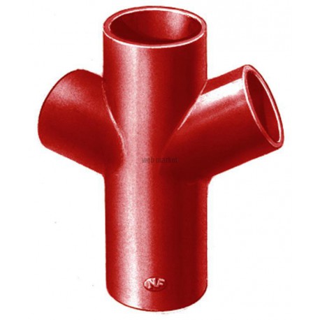 Culotte double 68° SMU® S - fonte brun-rouge - Ø 150/125 mm