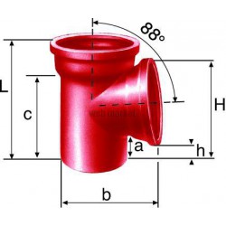 Embranchement Culotte simple SME à 88° en fonte diamètre nominal 75-75mm Réf. 155996 PAM