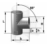 Culotte fonte simple 88° SMU® Plus - gris - Ø 125/125 mm