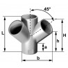 Embranchement Culotte double SMU Plus à 45° en fonte diamètre nominal 100-100mm Réf. 155384 PAM
