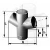 Culotte double 68° SMU® Plus - fonte gris - Ø 100/100 mm