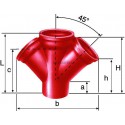 Embranchement Culotte double SMU S 68° en fonte diamètre nominal 200-200mm Réf. 157032 PAM