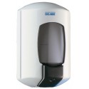 Distributeur de savon liquide mural DISTRISAVON, à réservoir intégré, corps et poussoir en ABS anti-choc, avec réservoir d un