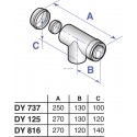 Té de visite Alu/PPS diamètre 80 / 125 mm DY125 réf. 84887525
