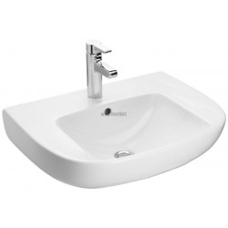Lavabo ODEON UP 60 x 49 cm, percé 1 trou, avec cache trop-plein chromé E4061, blanc Réf. E4736-00