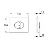 Plaque de commande WC SKATE AIR, double touche ou interrompable, pour mécanisme pneumatique, montage horizontal, 156 x 197 mm