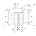 Bande magnétique porte coulissante pour paroi 1/4 de cercle