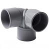 Coude double FF 87°30 PVC équerre gris Nicoll - Ø 100 mm